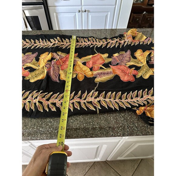 VTG‎ Hawaiian Reserve Collection Black Pink Tropical Floral L Sheath Maxi Dress - Picture 8 of 10